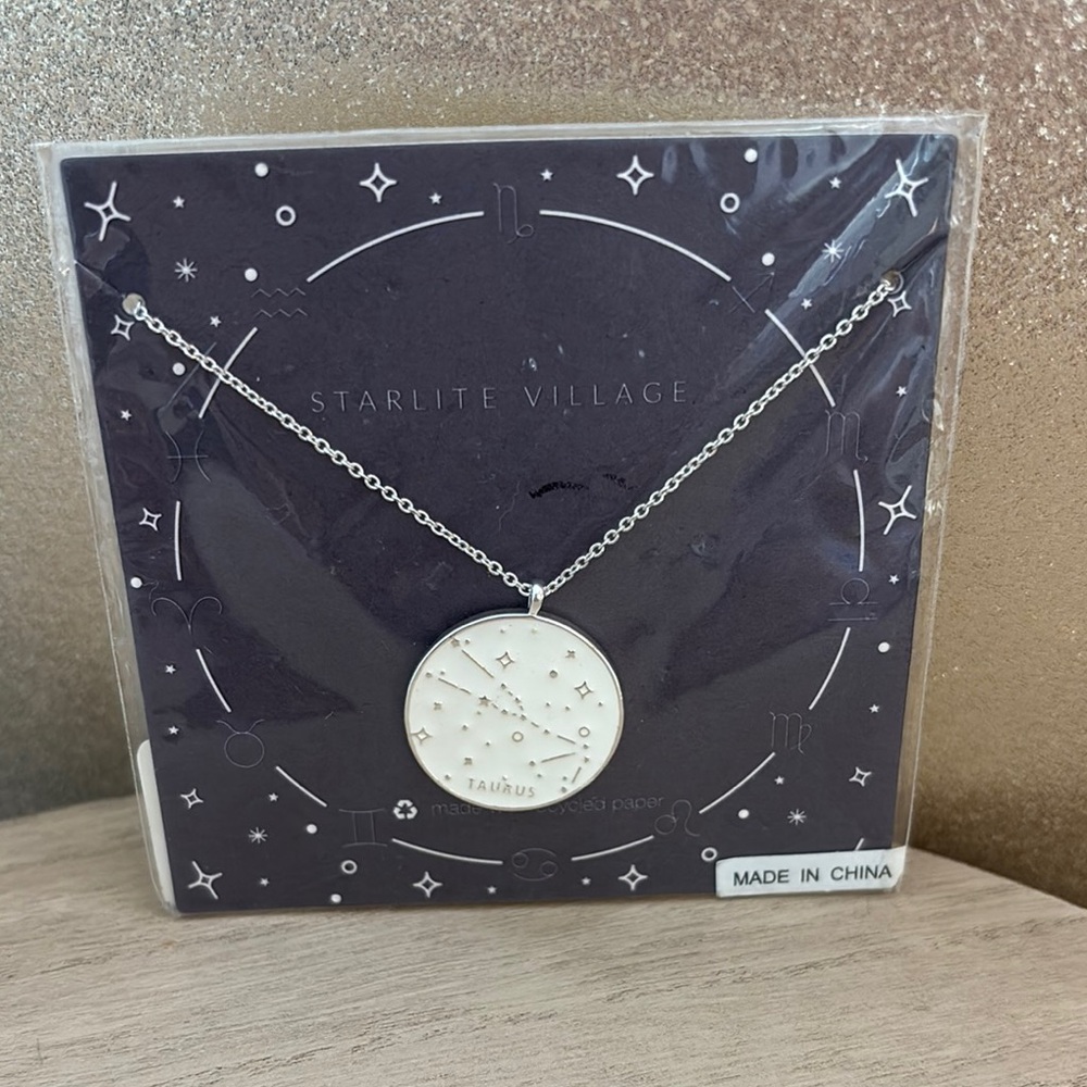 Silver Taurus Zodiac Necklace